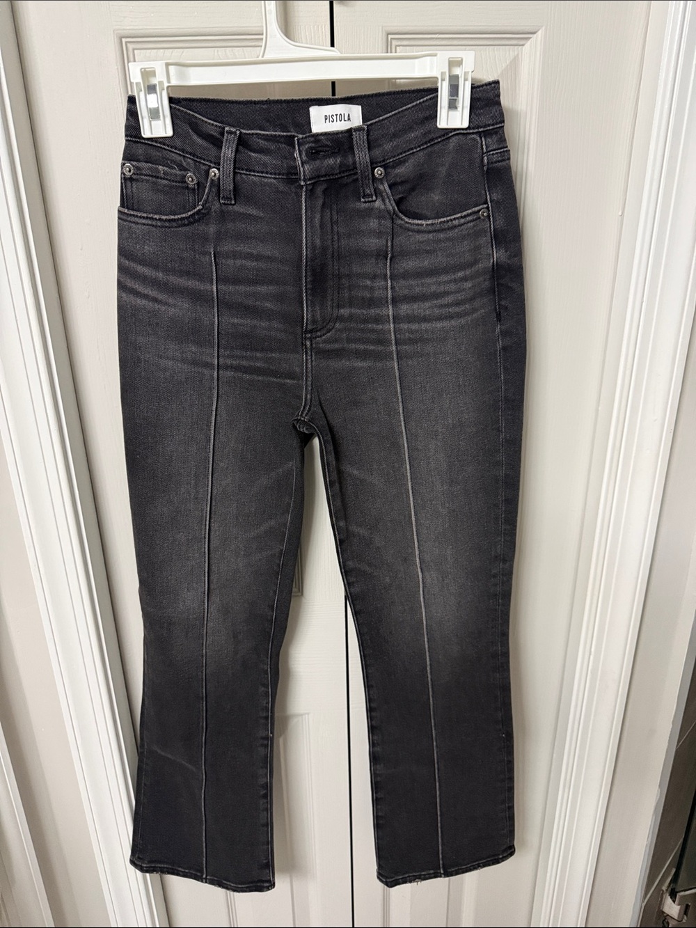 pistola Black High-Rise Seam-Front Jeans